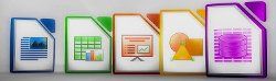 Suite ofimática LibreOffice con Writer, Calc e Impress