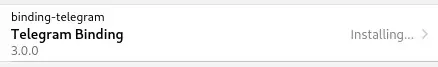 Instalación en progreso de Telegram Binding