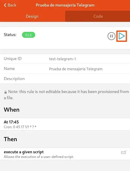 Ejecutar regla manualmente