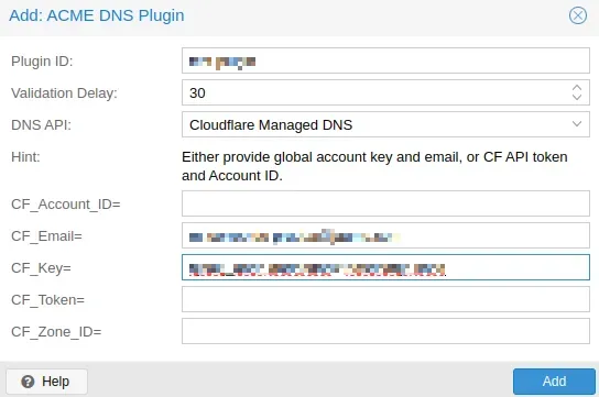 Configuración del plugin ACME DNS con Cloudflare