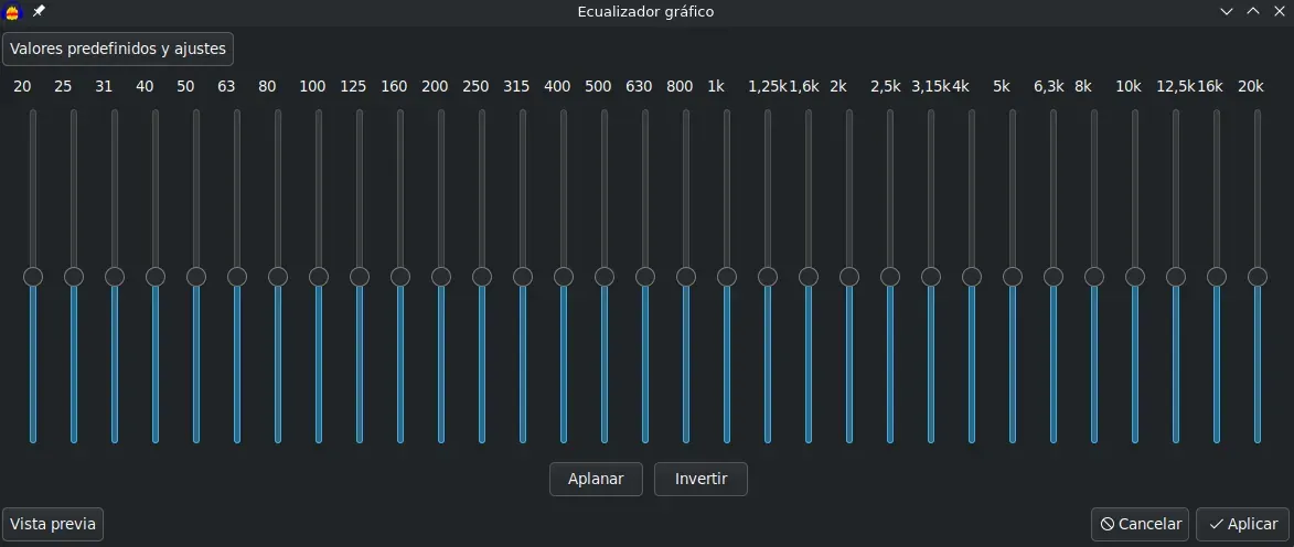 Audacity: ecualizador gráfico Ecualizador gráfico