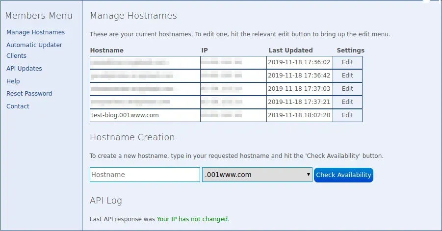 Panel de gestión de hostnames Gestionar hostnames en NOW-DNS