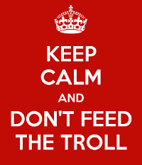 Señal de advertencia: No alimentes a los trolls Don't Feed the Trolls