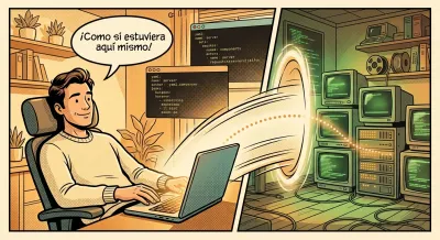 Editor de código conectado por SSH a un servidor remoto mostrando un fichero YAML