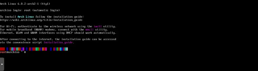 Preparado para iniciar archinstall