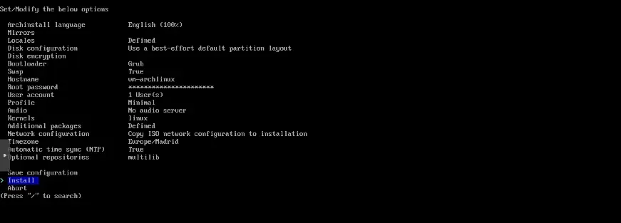 Todo listo para instalar