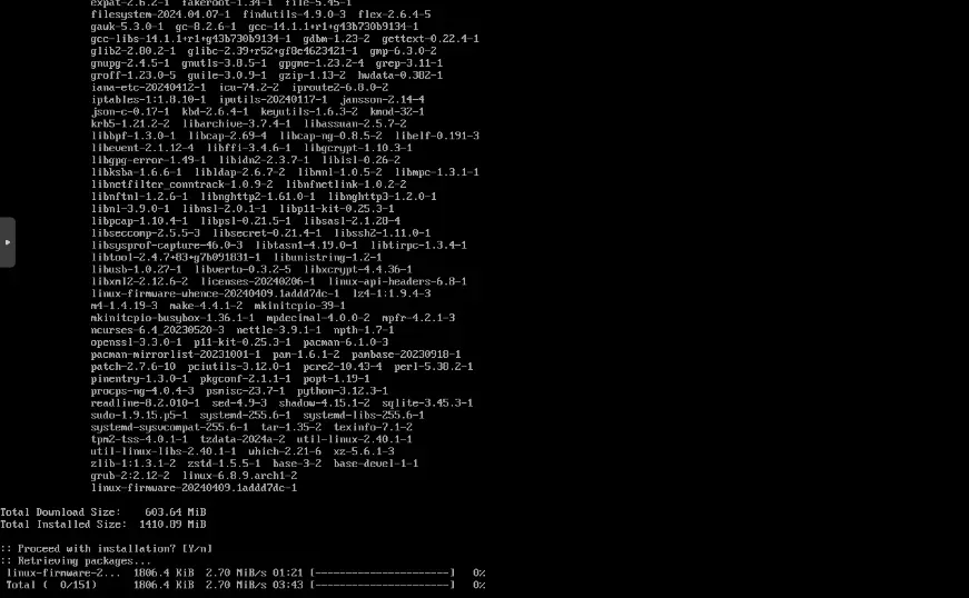 Proceso de instalación en curso