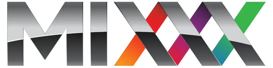 Logotipo de Mixxx, el software DJ gratuito y de código abierto.