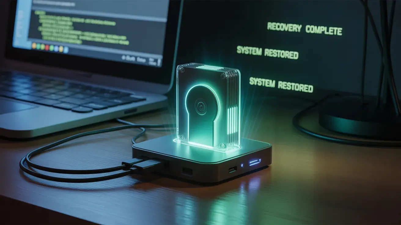 Terminal mostrando diagnóstico SMART de disco duro y logs de Proxmox Backup Server