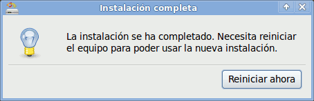Instalación completada
