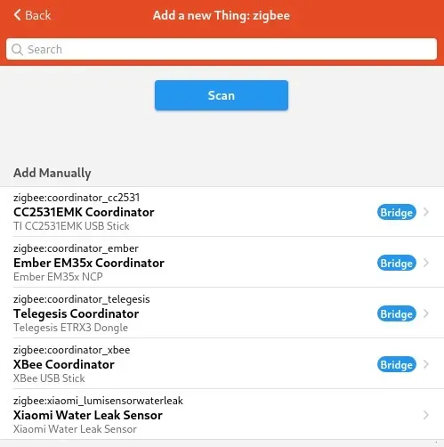 Seleccionar CC2531EMK Coordinator